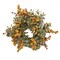3" Mustard Pebble Creek Candle Ring with Foam Berries and Green Plastic Leaves